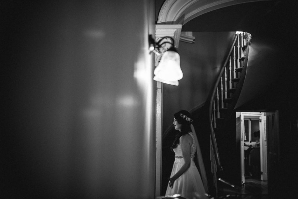 bride and groom first look