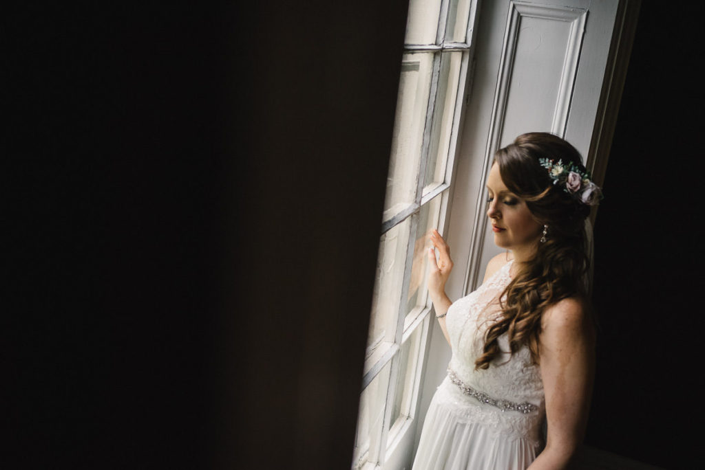 bride and groom getting ready