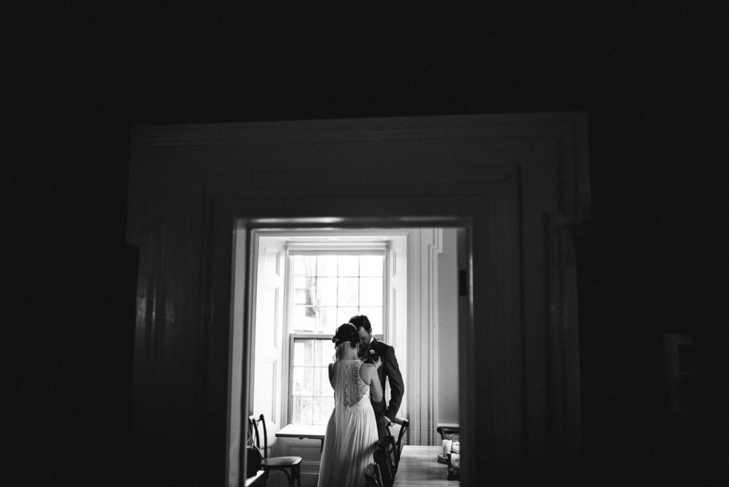 bride and groom getting ready