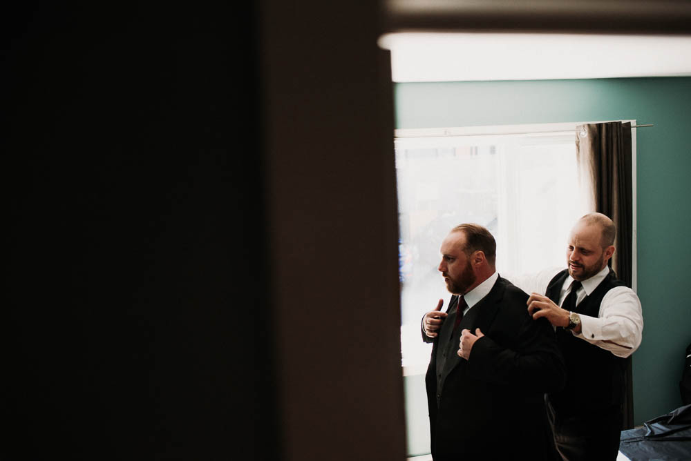 groom getting ready