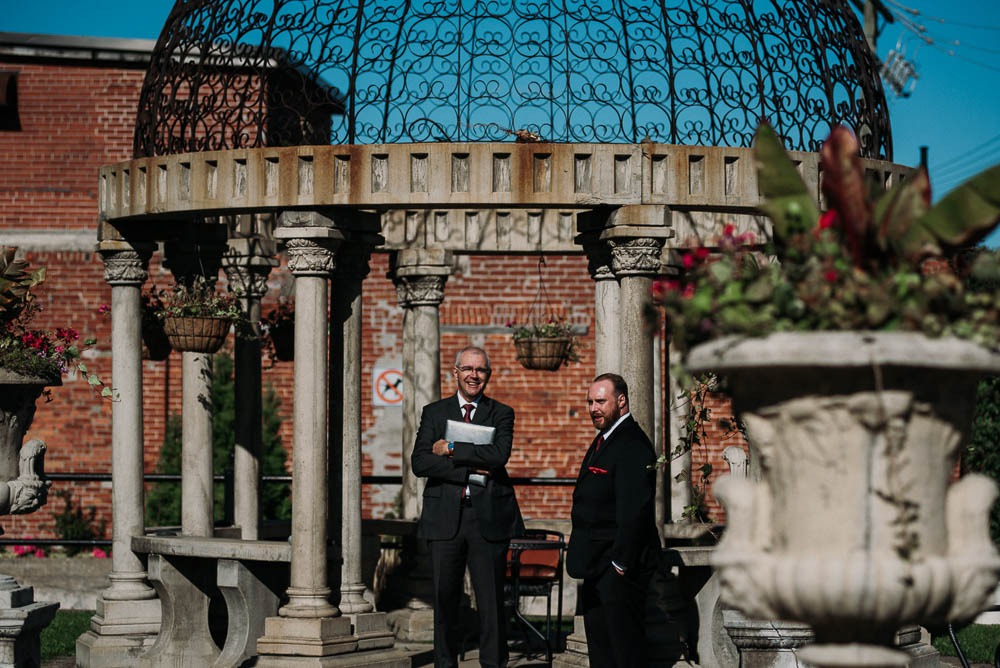 groom waiting for bride to arrive