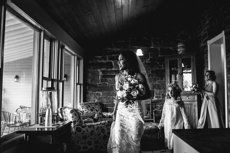bride walking to ceremony area at strathmere
