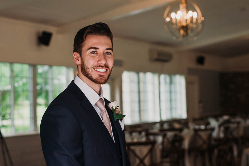 groom waiting for bride to arrive at strathmere