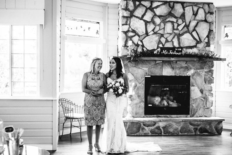 bride waiting inside the garden house at Strathmere
