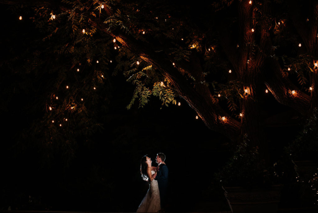 couple first dance at their backyard wedding