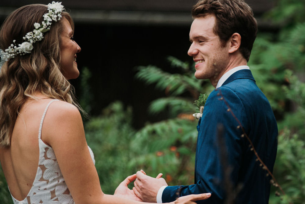 first look bride and groom