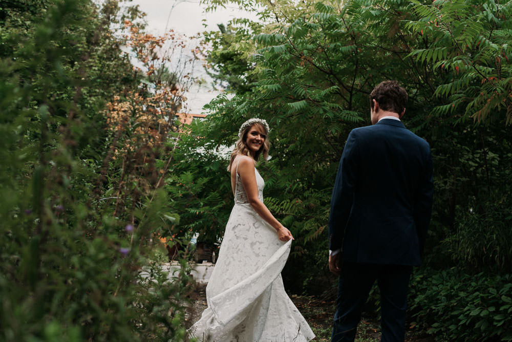 groom checking out bride