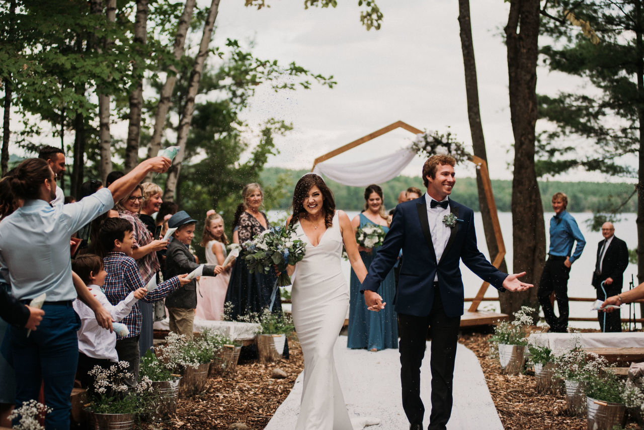 wedding exit at wilderness tours