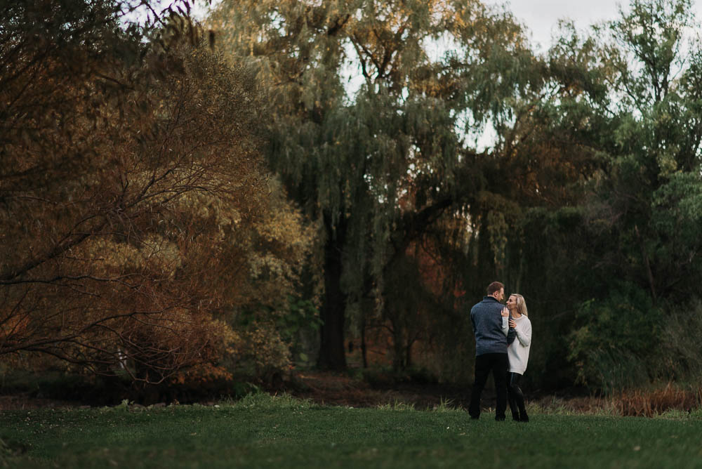 fall engagement session at arboretum