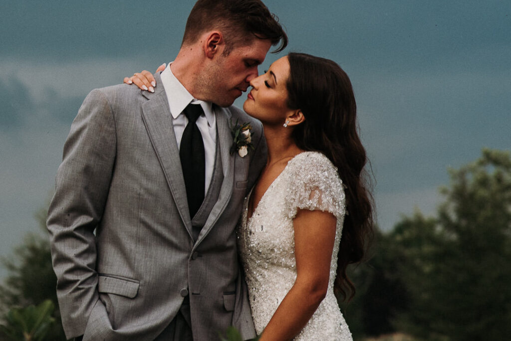 bride and groom portrait during wedding at aquatopia