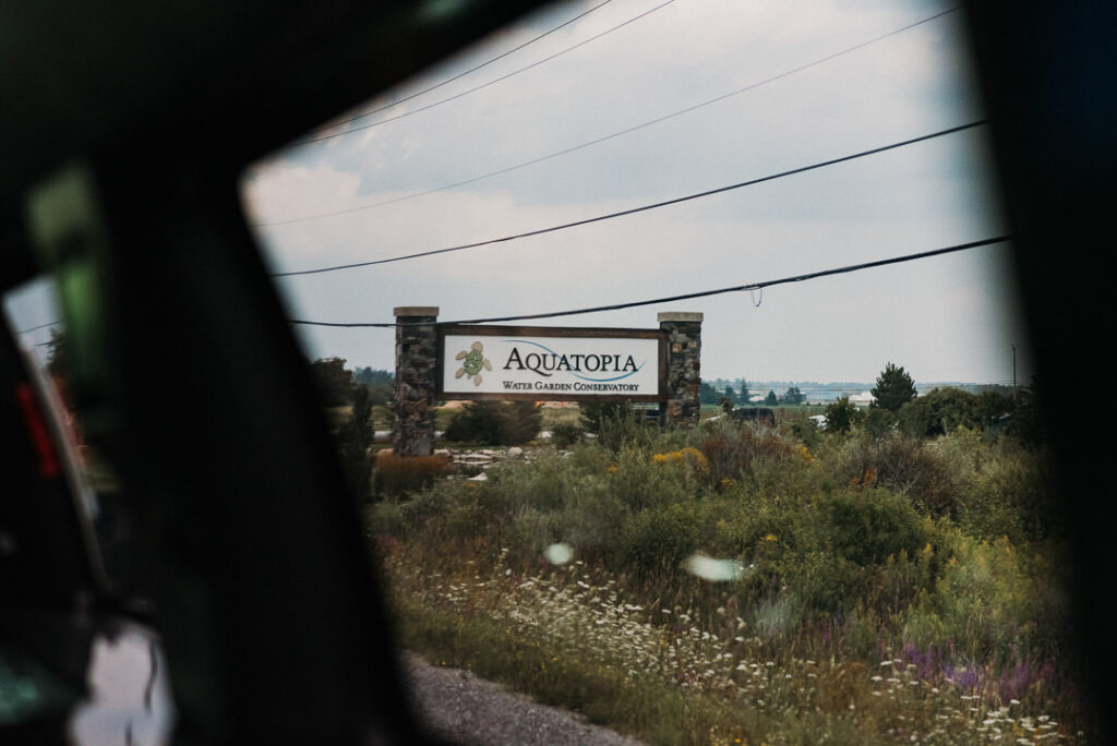 aquatopia wedding venue sign