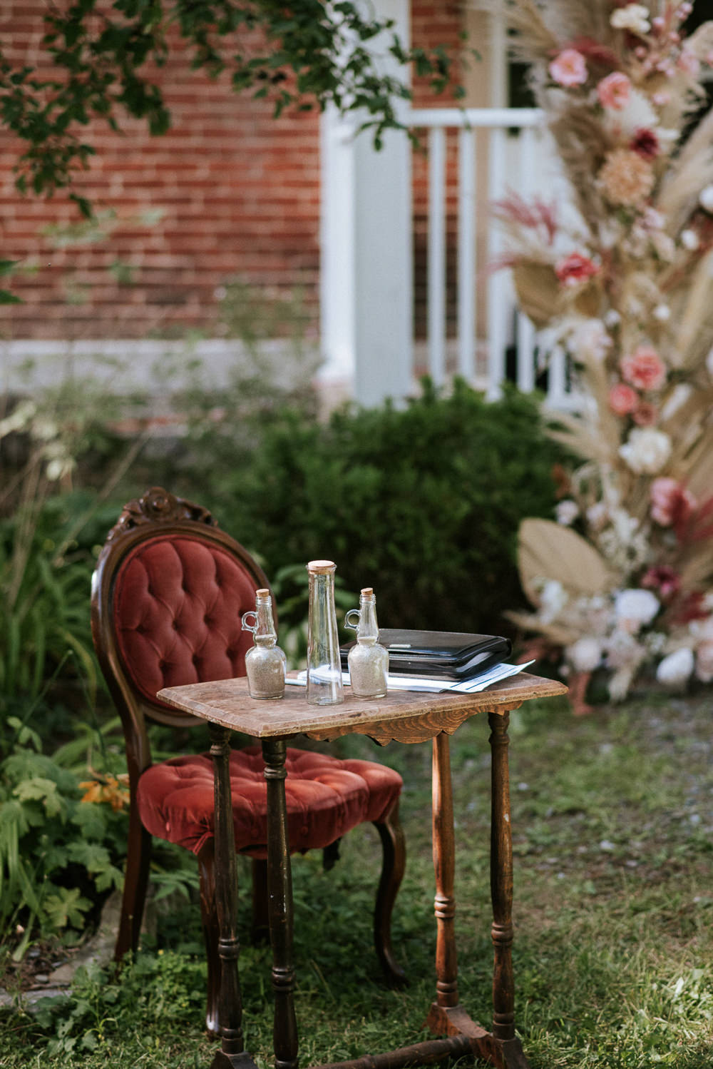 rustic signing table