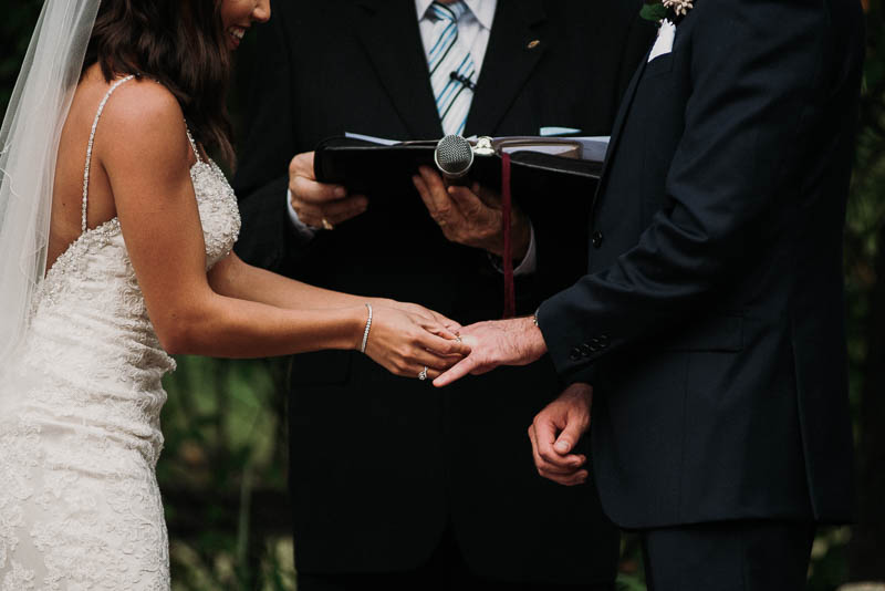 ring exchange during wedding at strathmere