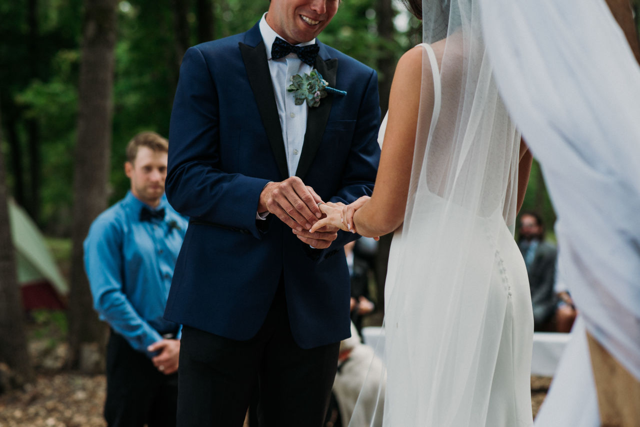 ring exchange during marriage ceremony at wilderness tours