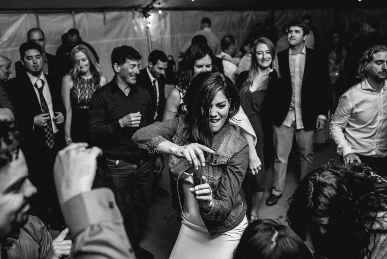 bride on dance floor during wedding reception at wilderness tours