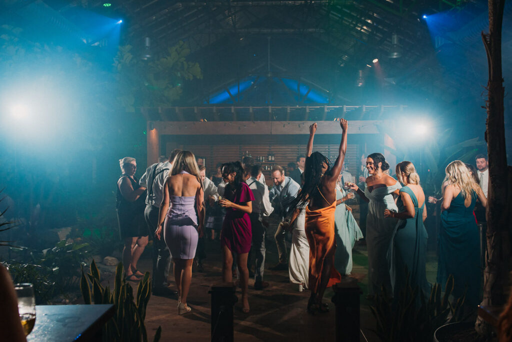 dance party photo of aquatopia wedding